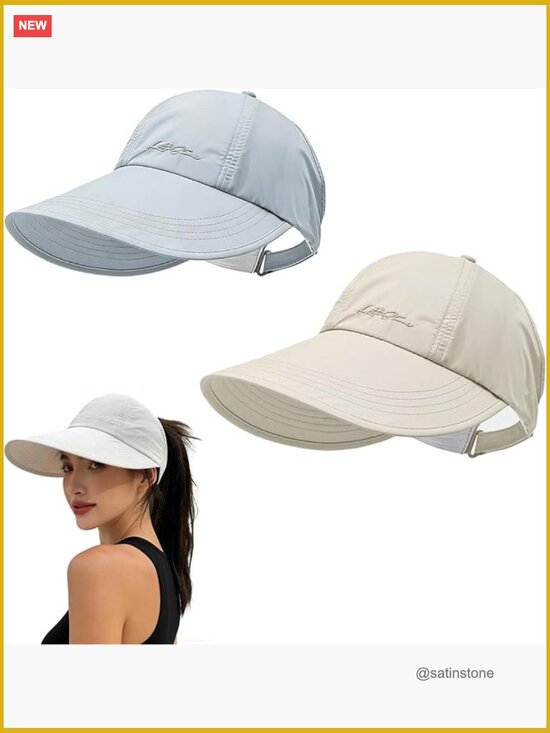 UPF 50+ Wide Brim Sun Hat Baseball Cap Adjustable Quick Dry 2 Pack main image 5